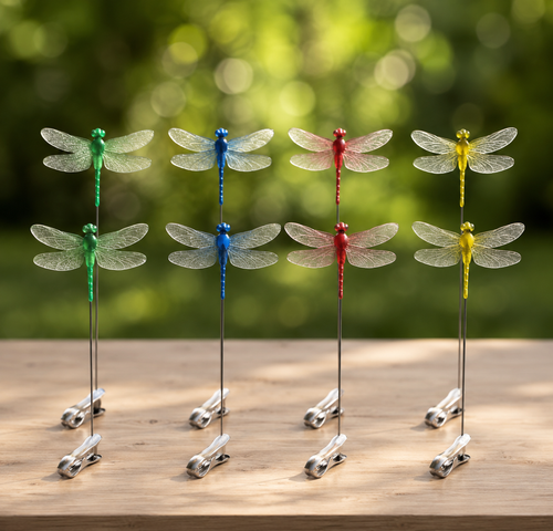 BuzzAway Decoy Dragonfly Clips — Deters Wasps, Hornets, Bees, Horse Flies & Dirt Daubers (20-Pack)